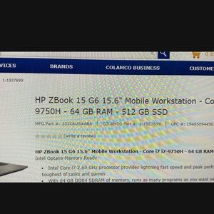 Hp zbook core i7 9th gen